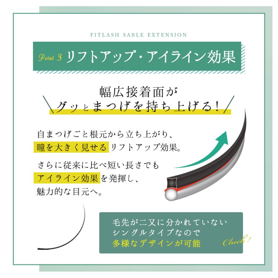 マツエク フィットラッシュセーブル12列 SCカール (太さ:0.15/0.2mm) (長さ:8〜15mm) まつ毛エクステ ネコポス便対応 6個まで同梱可｜biluxbilux｜09