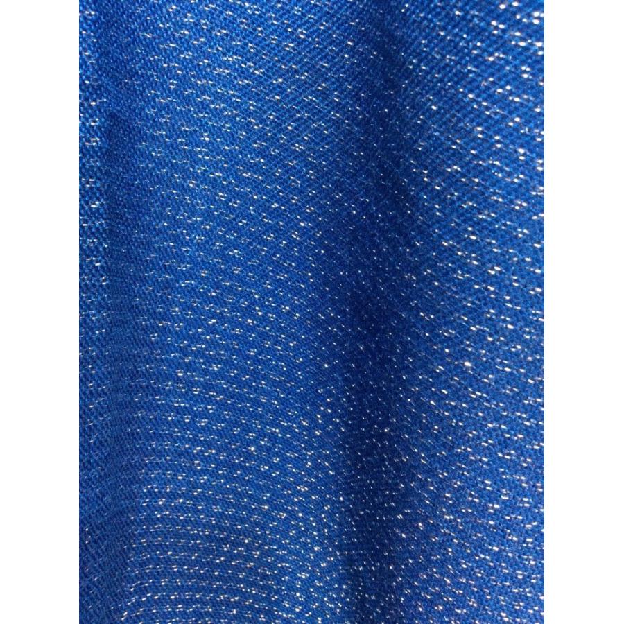 オフオン　青×シルバー糸混じりストール 幅67.5長さフリンジ含まずで176cmほど｜bimota｜03