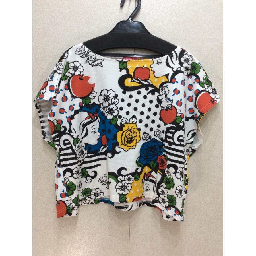 高い素材 ディズニーリゾート 白に白雪姫プリント カットソー