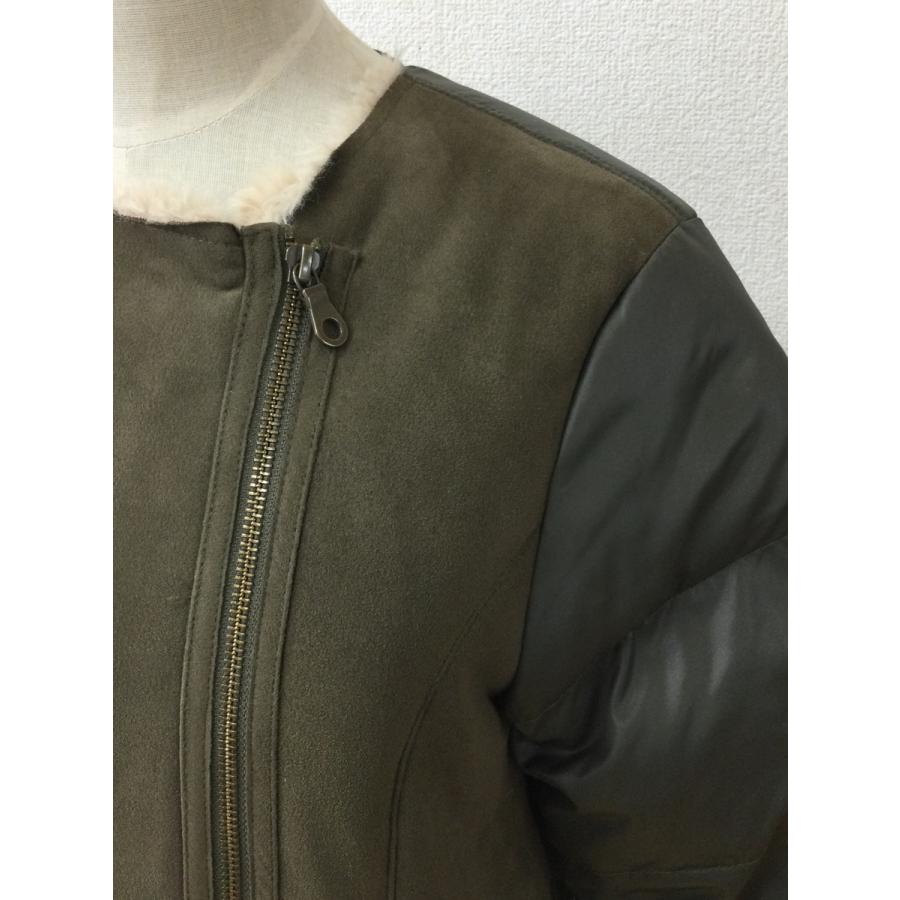 l'armoire de luxe ラーモワールドゥリュクス　異素材組み合わせコート ダウン70%とフェイクムートン カーキ_1