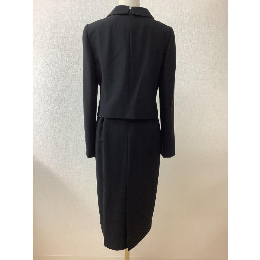 ミッシェルクラン (MICHEL KLEIN)　ブラックフォーマル ノーカラージャケットとワンピース サイズ11_3
