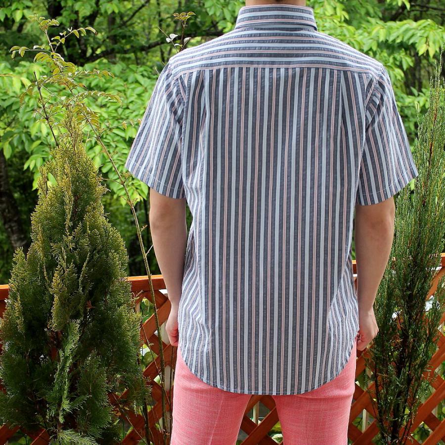 WAACワックスブラウン/白 サッカー生地 ストライプ柄 シャツ 2サイズ WAACワックスブラウン/白 サッカー生地 ストライプ柄 シャツ 2