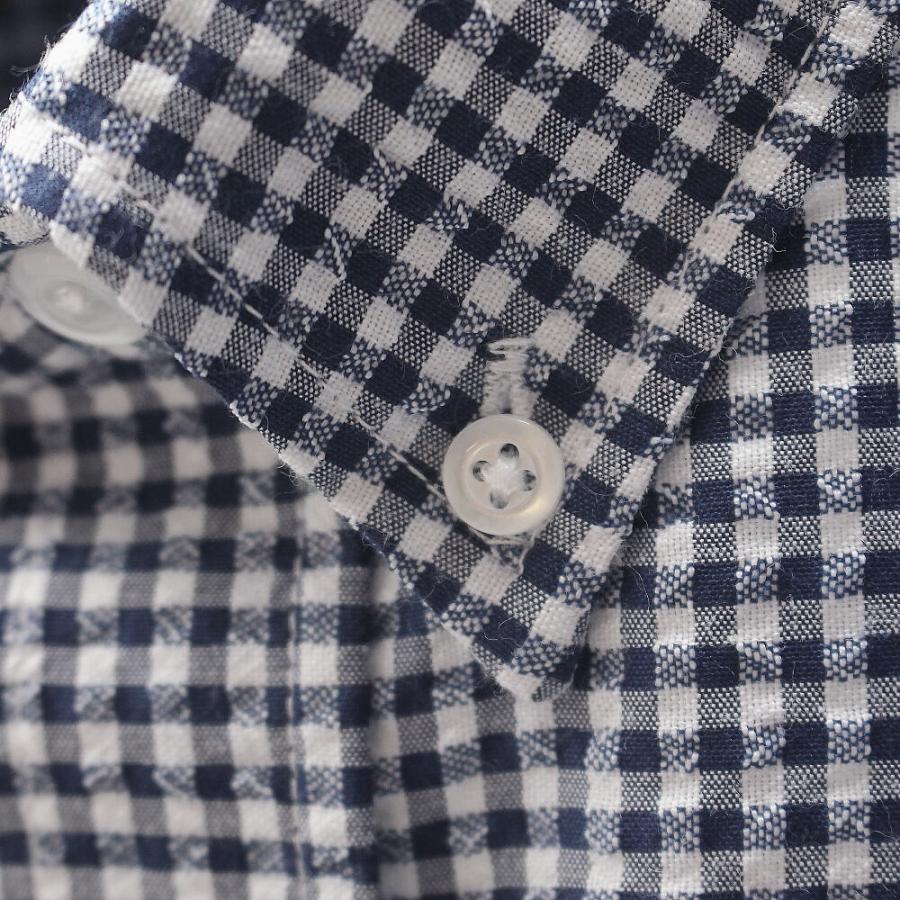 【ゆー】WTAPS ギンガムチェック シアサッカー 半袖シャツ シアサッカー 半袖シャツ メンズ ボタンダウン ギンガムチェック