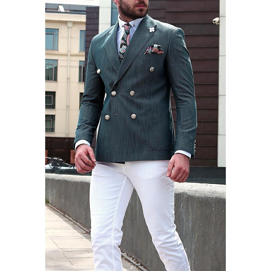 サマージャケット テーラードジャケット ダブル 夏 ストレッチ ブレザー メンズ グレイッシュグリーン 背抜き タイト 春夏秋 ビジネス ジャケット ジャケパン 1802 1703grayshgreen Bin 1 Limitedヤフーショップ 通販 Yahoo ショッピング