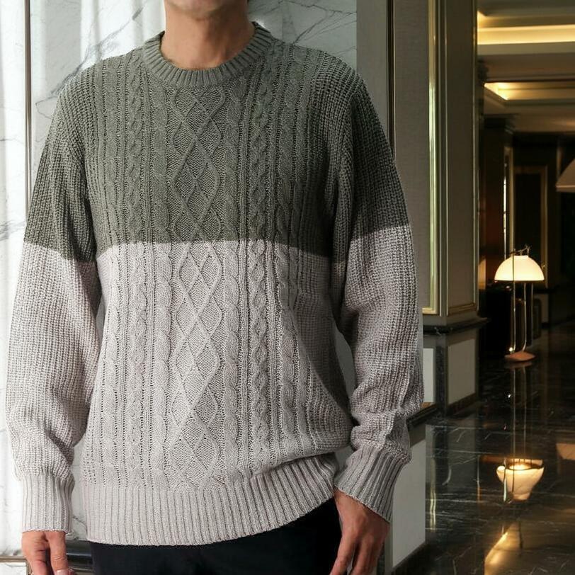 ニット セーター メンズ ケーブル編み 秋/冬 クルーネック
