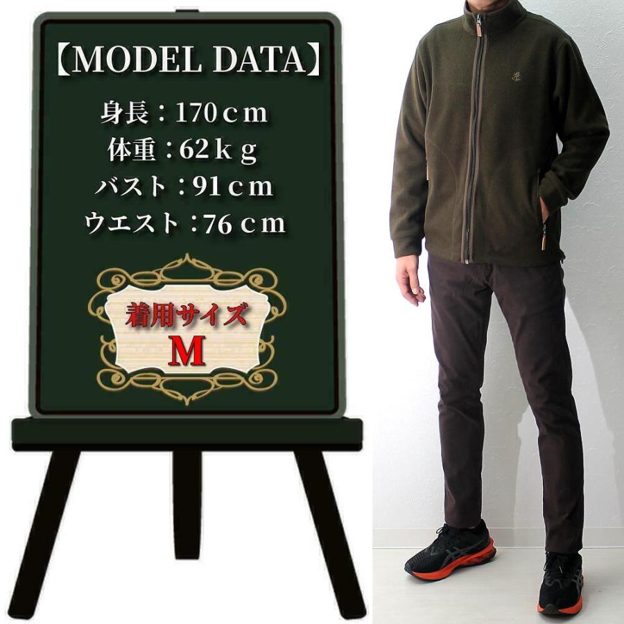 フリースジャケット メンズ スタンドカラー カーキグリーン ストレッチ