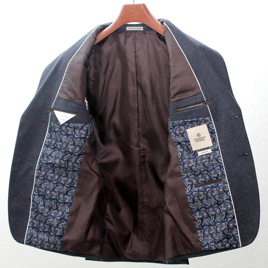 テーラードジャケット メンズ ブレザー ネイビー/チェック 秋/冬