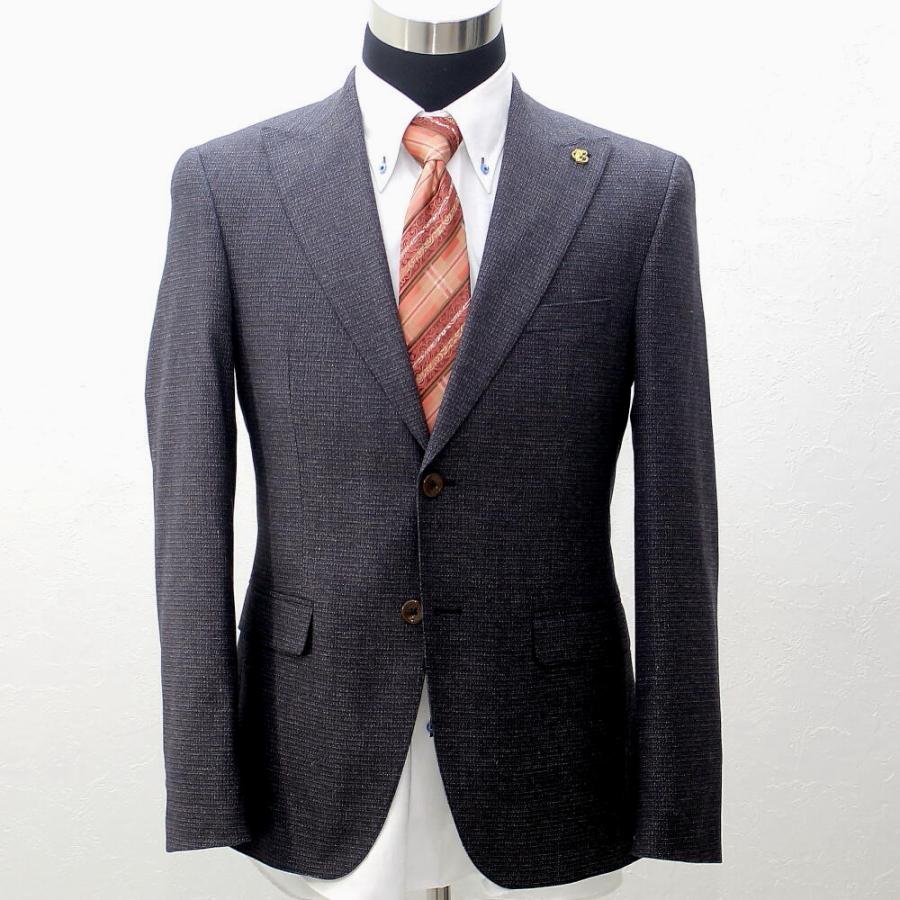 テーラードジャケット メンズ ブレザー ネイビー/チェック 秋/冬