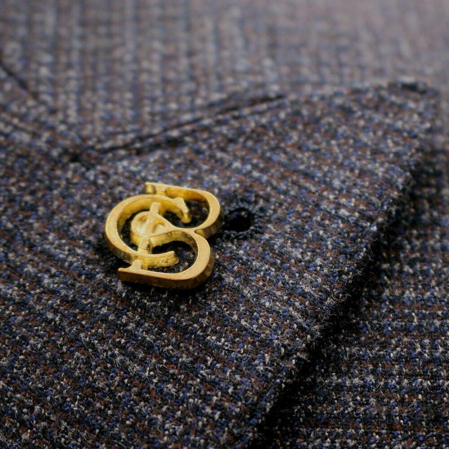 テーラードジャケット メンズ ブレザー ネイビー/チェック 秋/冬