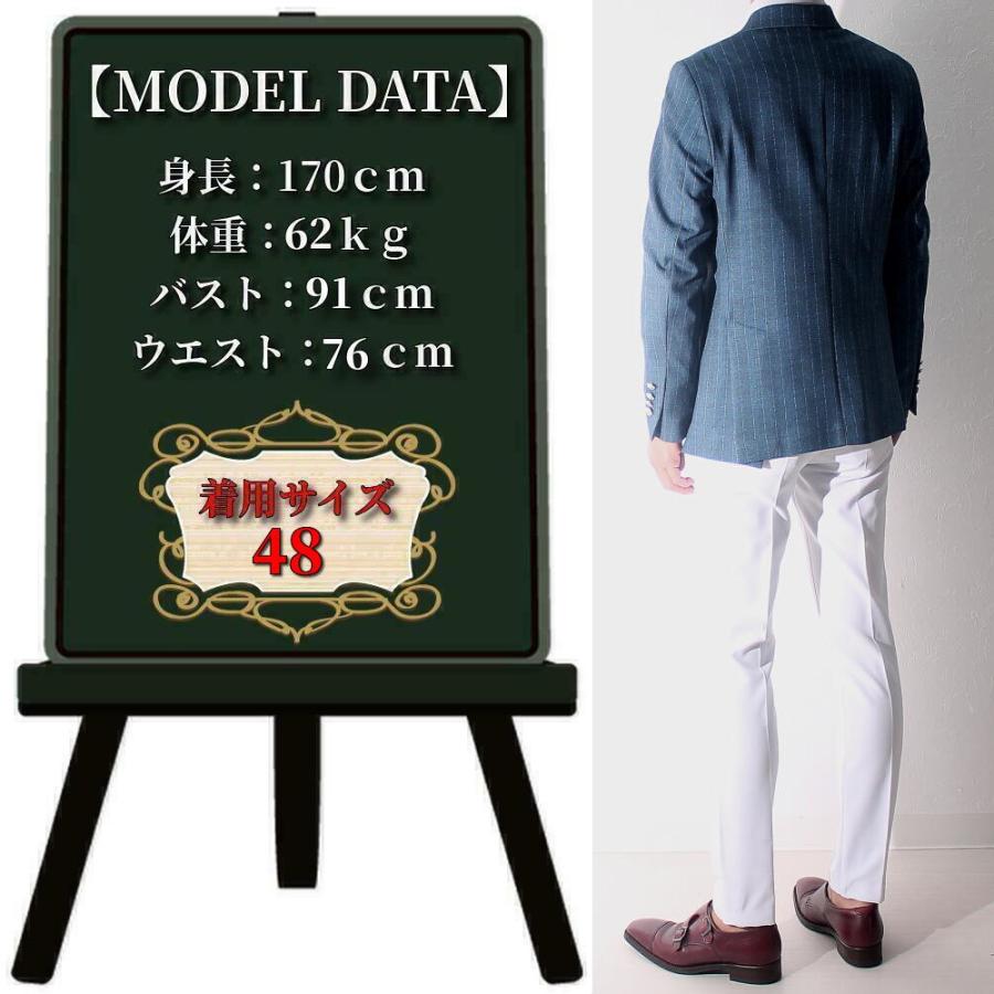 レノマテーラードダブルジャケットブレザーストライプ日本製本切羽 