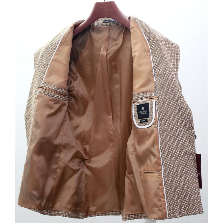 ツイード テーラードジャケット ダブル ベージュ/千鳥柄 ブレザー