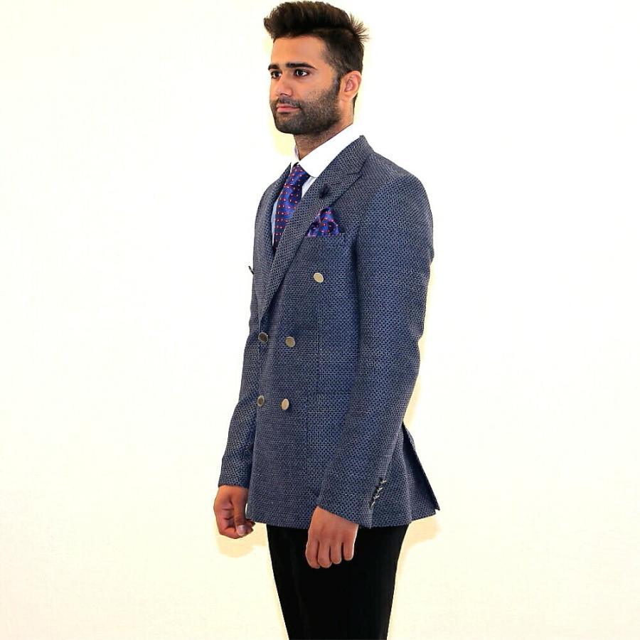 テーラードジャケット ダブル ブレザー メンズ 紺 ライトブルー 凹凸織り柄 ジャケパン ビジネス Xxxlまで大きいサイズも入荷 結婚式二次会 パーティーにも Baybarskongin Bin 1 Limitedヤフーショップ 通販 Yahoo ショッピング