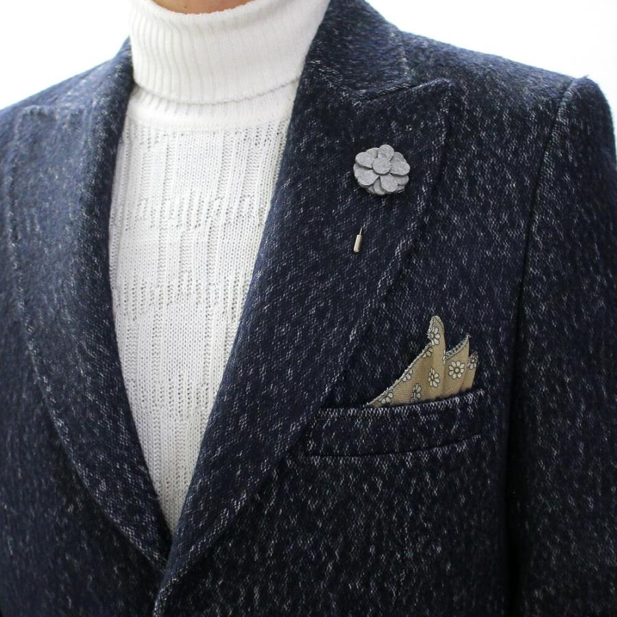 テーラードジャケット 冬 ブレザー メンズ 紺 ピークドラペル ワイド