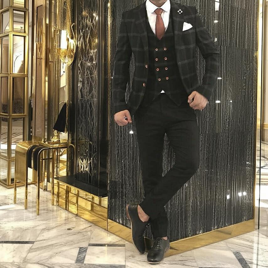 テーラードジャケット セットアップ 黒 チェック ブレザー ジレ メンズ