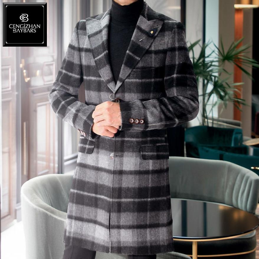 チェスターコート ハーフコート メンズ 冬 チェック ウール 黒グレー ピークドラペル ワイドラペル S M L Xl Xxl Xxxl 大きいサイズも入荷 タイト 細身 Baybars005kurogrey Bin 1 Limitedヤフーショップ 通販 Yahoo ショッピング