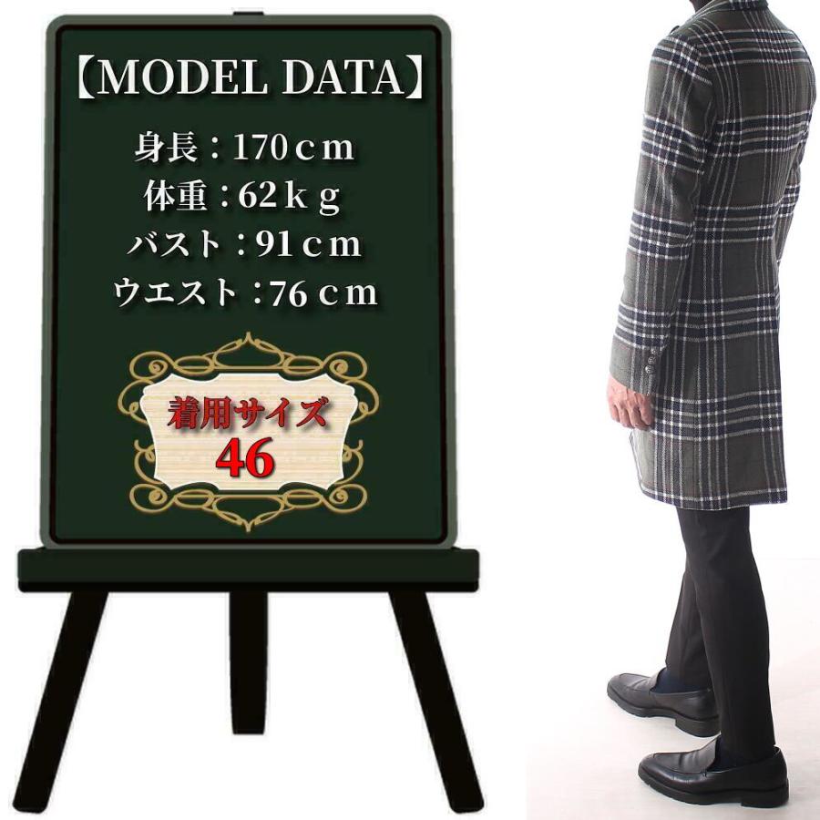 チェスターコート ハーフコート メンズ チェック 冬 ウール コットン