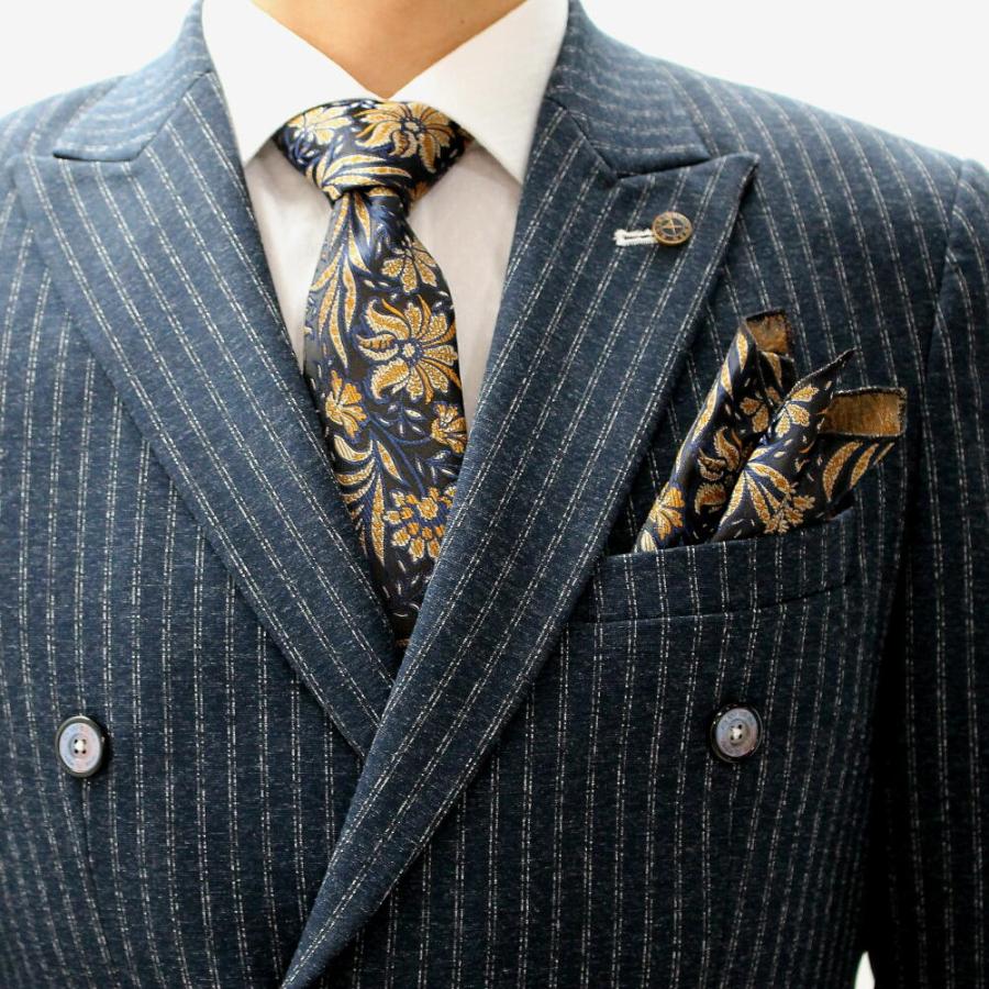 ネクタイ ポケとチーフ セット 紺 ネイビー 花柄 ビジネス フォーマル パーティー 結婚式二次会 Biblos5 Bin 1 Limitedヤフーショップ 通販 Yahoo ショッピング