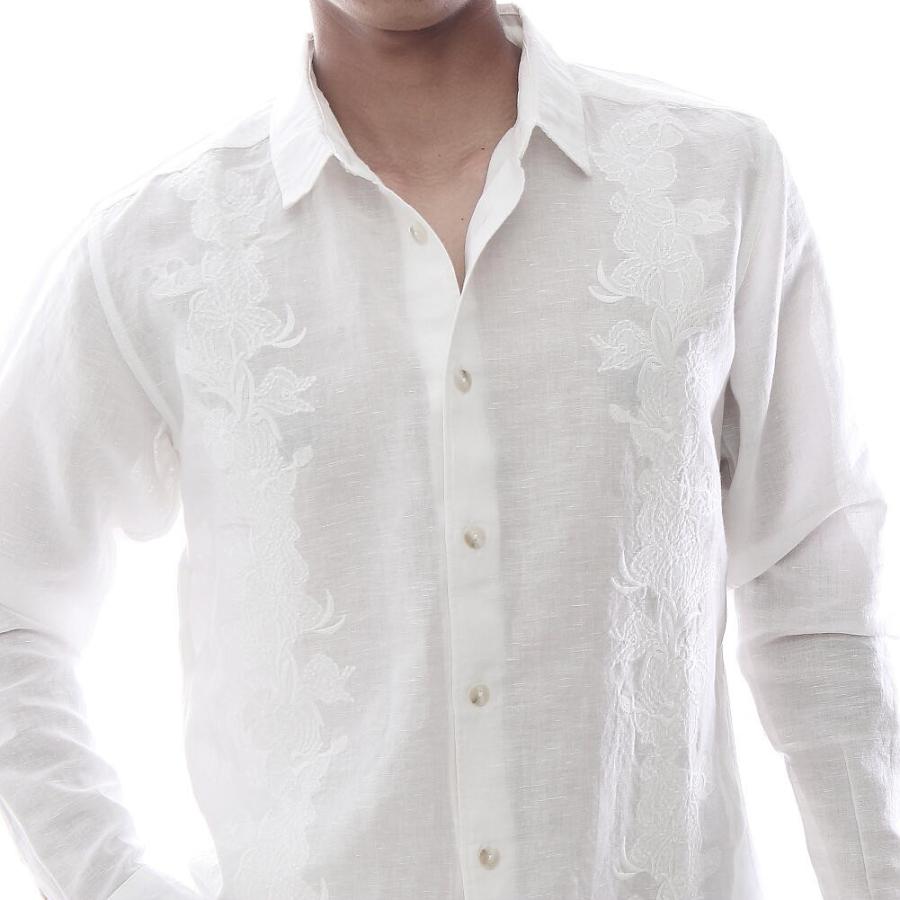 白シャツ メンズ 長袖シャツ リネンシャツ 麻綿 花柄刺繍 リネンコットン 大きいサイズxxlまで入荷 プレゼントにもおすすめ きれいめ着こなし Bin1 Bin 1 Limitedヤフーショップ 通販 Yahoo ショッピング