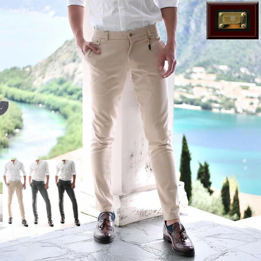 スキニー スリム スラックス クールビズ パンツ ストレッチ