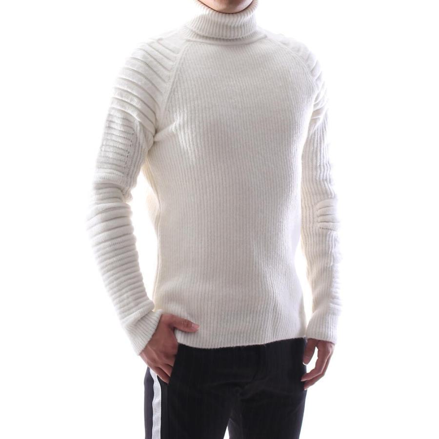 タートルネック ハイネック ニット 袖ボーダー 厚手 ベージュ グレー オフ白 メンズ 厚地 秋冬 Cece20 Bin 1 Limitedヤフーショップ 通販 Yahoo ショッピング