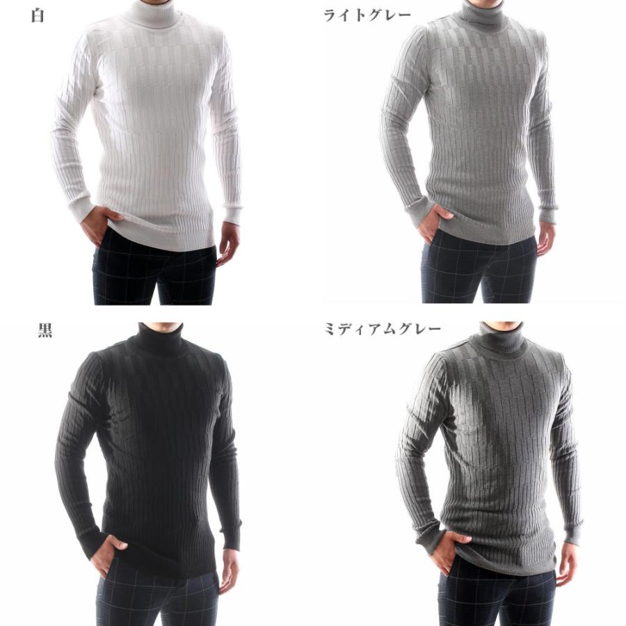タートルネックセーター ニット ハイネック 薄手/薄地/タイト/白/黒
