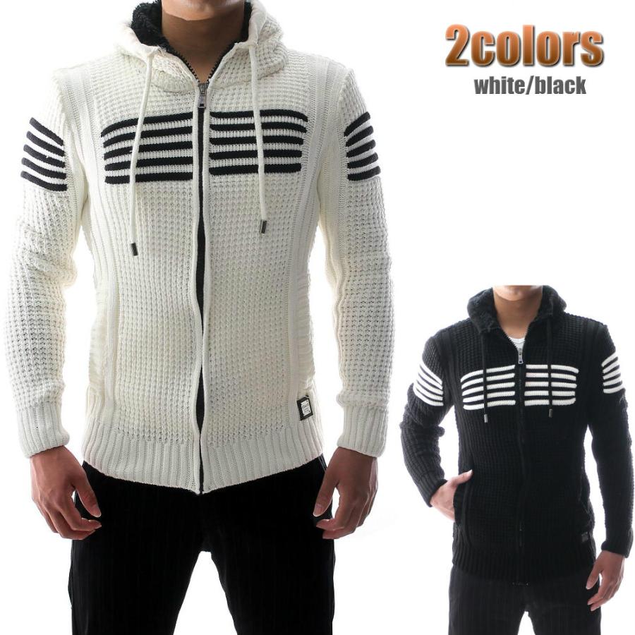 ニット パーカー ローゲージ メンズ 白黒 タイト 細身 大きいサイズ も入荷 厚手 厚地 セーター秋冬 Cece4033 Bin 1 Limitedヤフーショップ 通販 Yahoo ショッピング