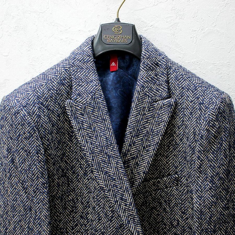 今期新作 15%off★CYAN TOKYO ヘリンボーンツイードハーフコート 深喜毛織」カシミヤヘリンボーン ツイード ハーフコート 通販 - ディノス