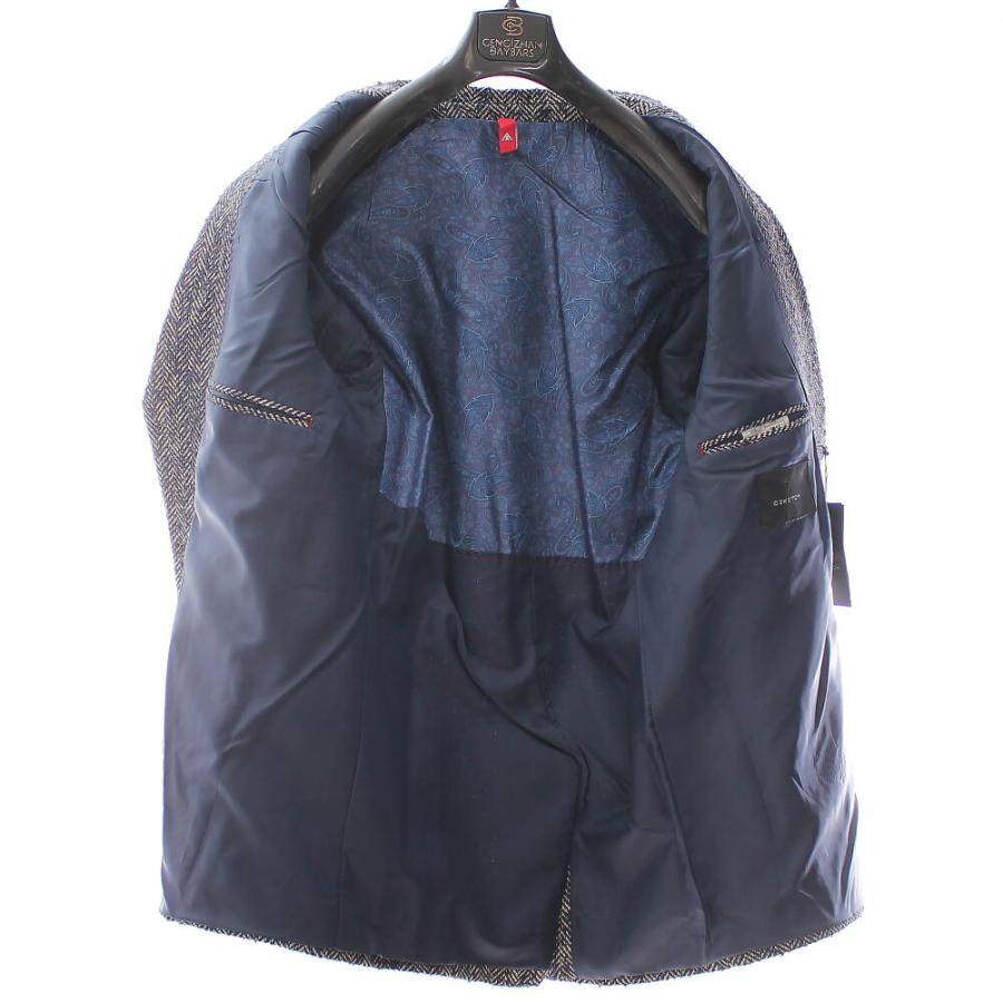 チェスターコート ツイード ヘリンボーン ハーフコート 紺/ネイビー