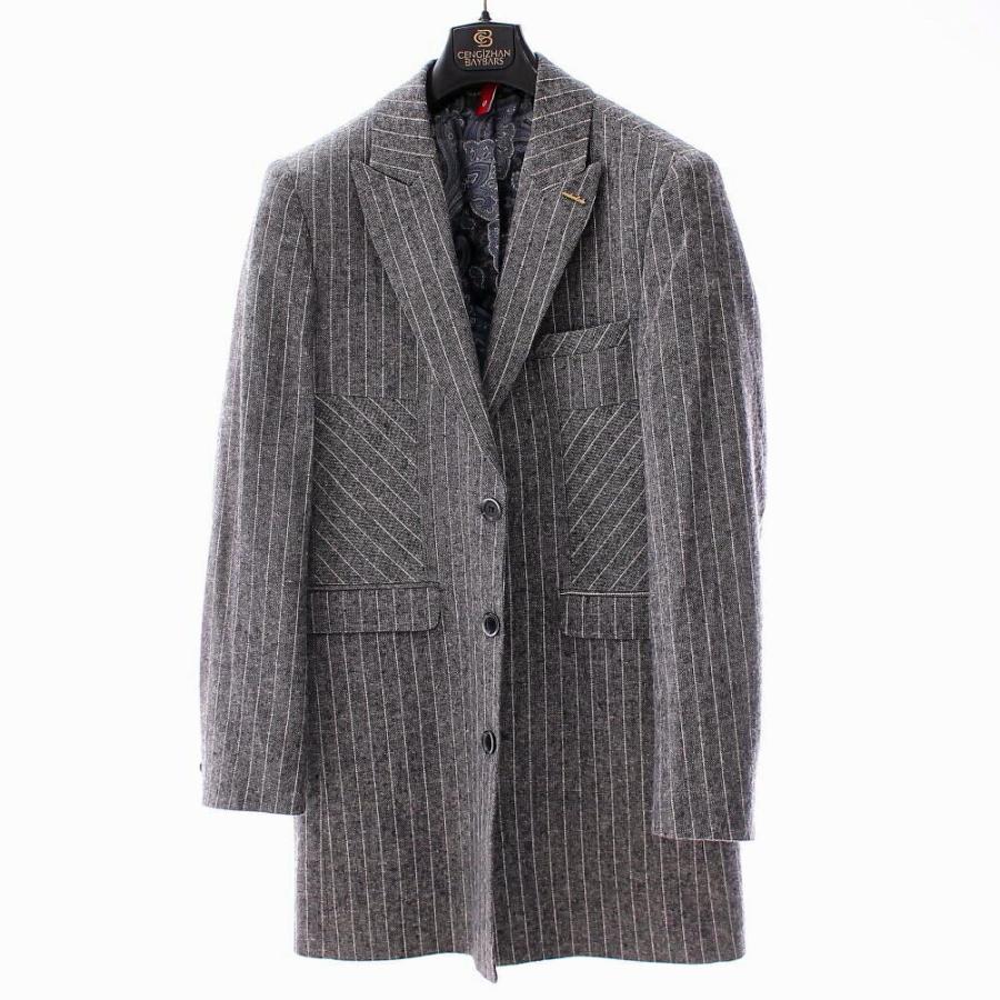 チェスターコート ハーフコート メンズ ストライプ 大きいサイズ