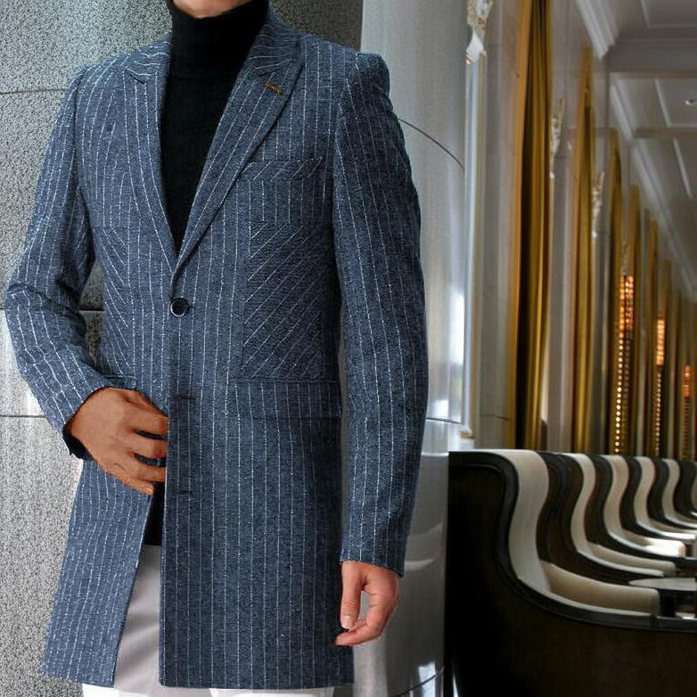 エイス　チェスターコート　ブルー　ネイビー　冬　Ｌ エイスチェスターコートブルーネイビー冬L