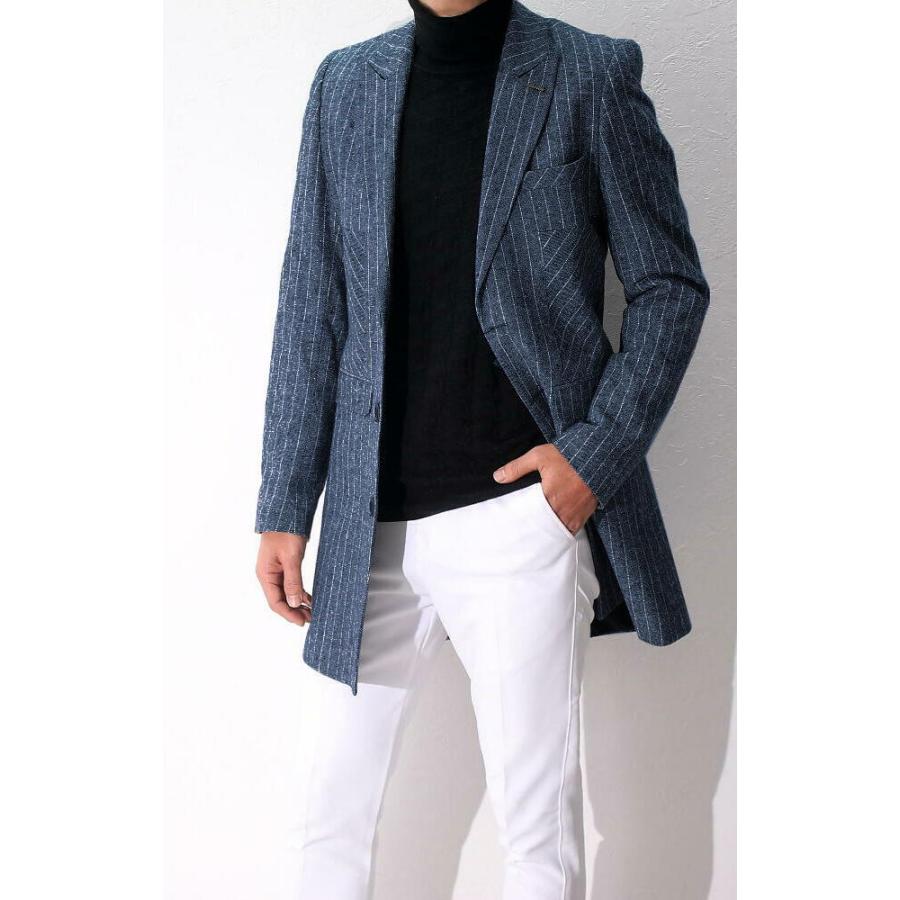 新品タグ付✨ ヒルトン×ラニフィーチョ ディ・プレイ チェスターコート 濃紺 L Chick コート チェスターコート Fake Melton Chester Coat