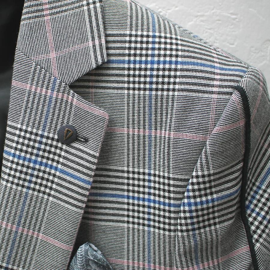 テーラードジャケット メンズ チェック グレンチェック