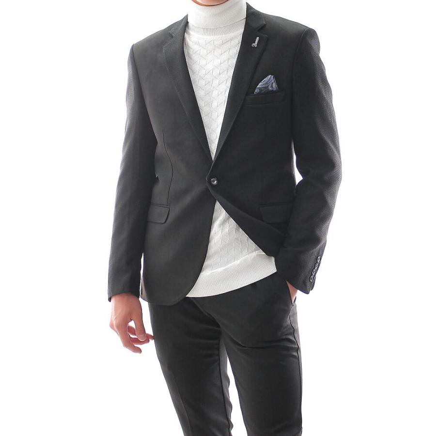 テーラードジャケット ブレザー メンズ 黒 カジュアル