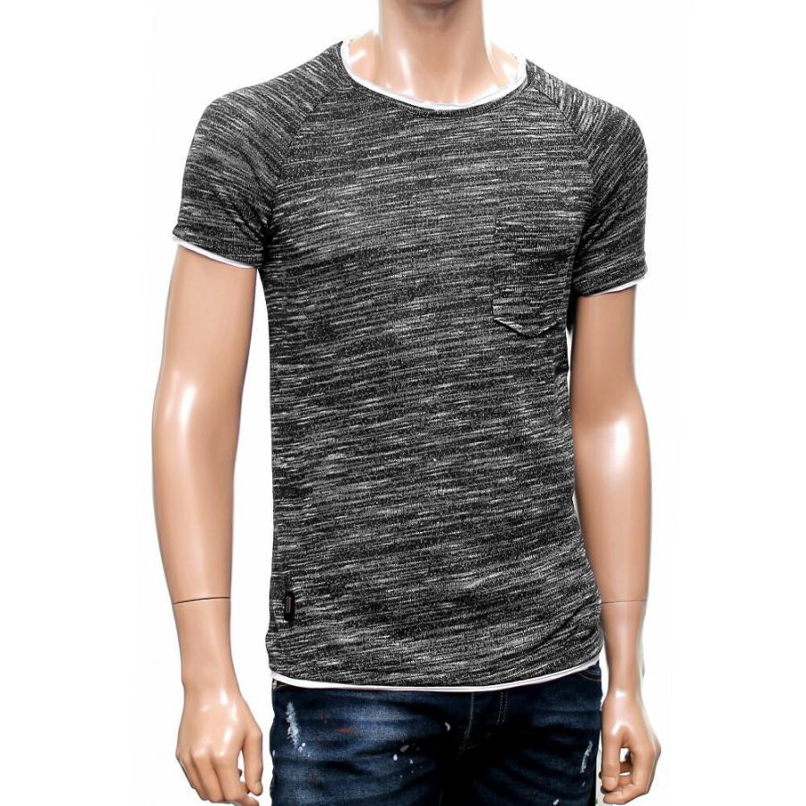 サマーニット ｔシャツ 半袖 メンズ 重ね着風 黒 グレー ベージュネイビー 父の日 プレゼント Crsm4290 Bin 1 Limitedヤフーショップ 通販 Yahoo ショッピング
