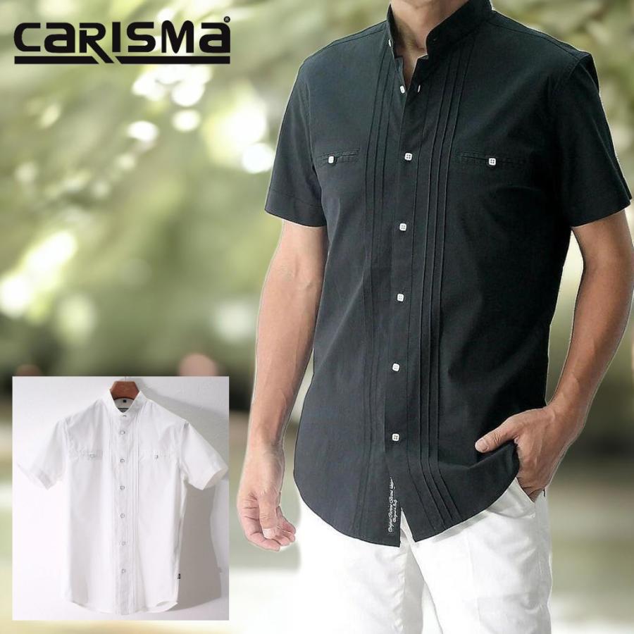 クールビズ 半袖シャツ ストレッチ メンズ ビジネス バンドカラー