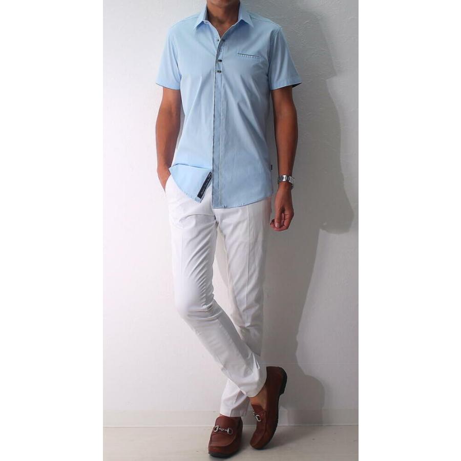 クールビズ 半袖シャツ ビジネス メンズ ストレッチ コットン