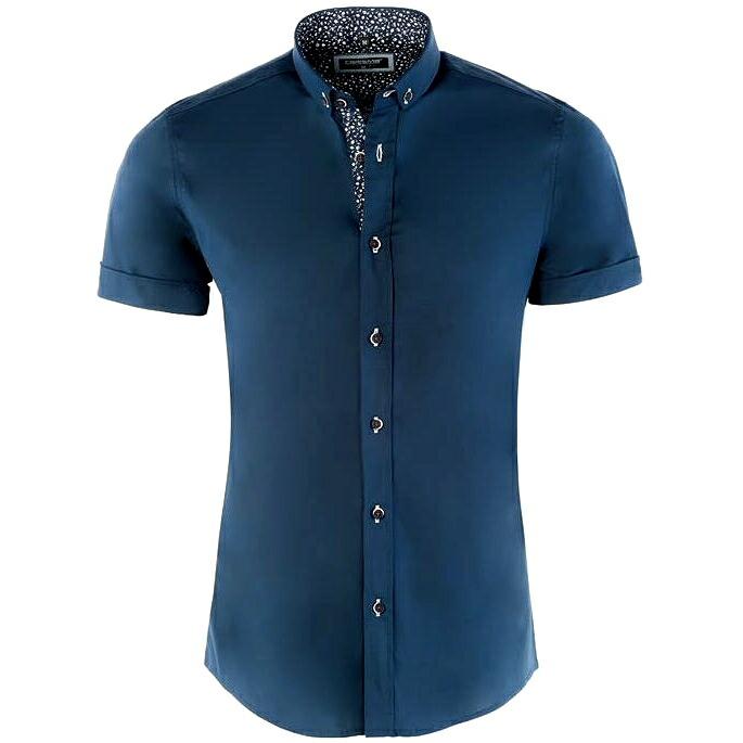 クールビズ 半袖シャツ 花柄 ストレッチ ボタンダウン メンズ ビジネス