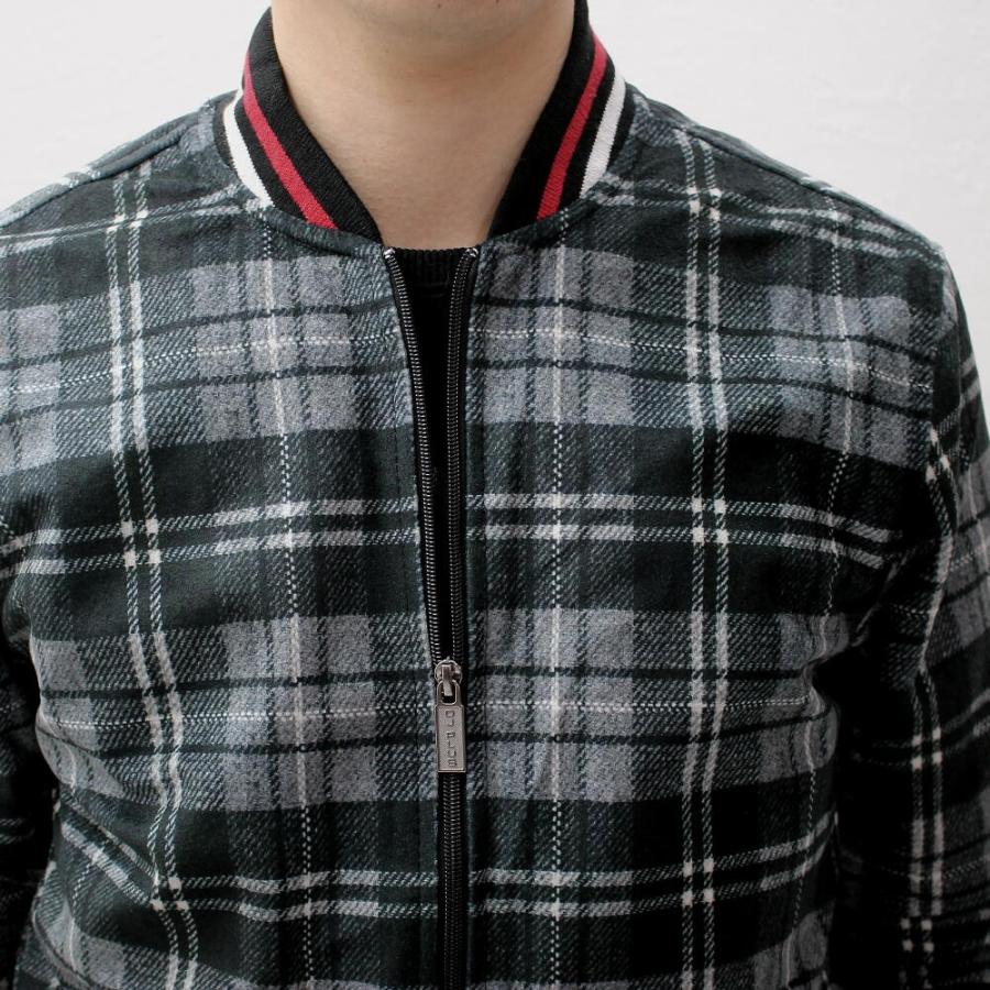 フランネル チェック ジャケット 起毛素材 トラックジャケット