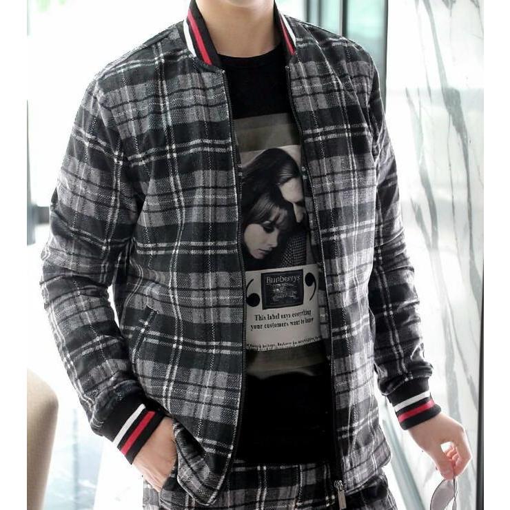 フランネル チェック ジャケット 起毛素材 トラックジャケット