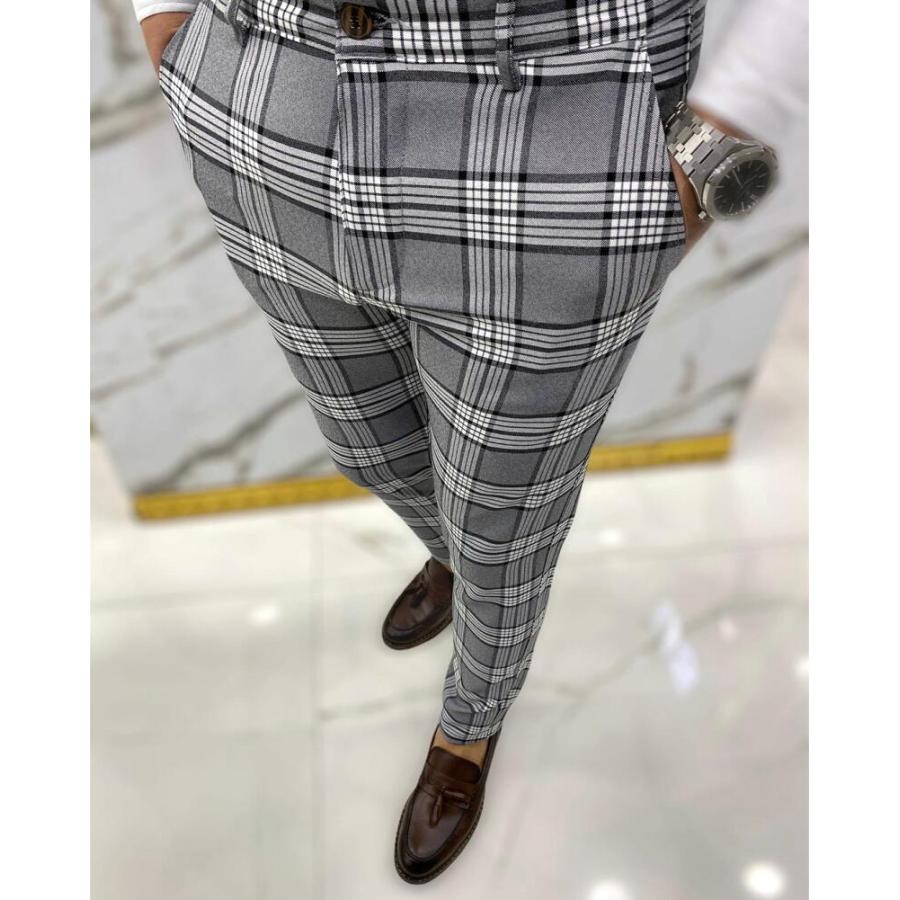 スラックス スキニー パンツ ストレッチ チェック スリム タイト 春 秋 冬 大きいサイズも入荷 ジャケパン ゴルフ グレー メンズ Dj236 Bin 1 Limitedヤフーショップ 通販 Yahoo ショッピング