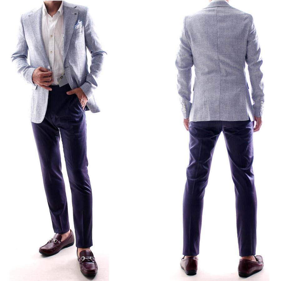 ネイビー スラックス ZINS SHIPS｜BERNARD ZINS: H8 ウール ブラックウォッチ スラックス