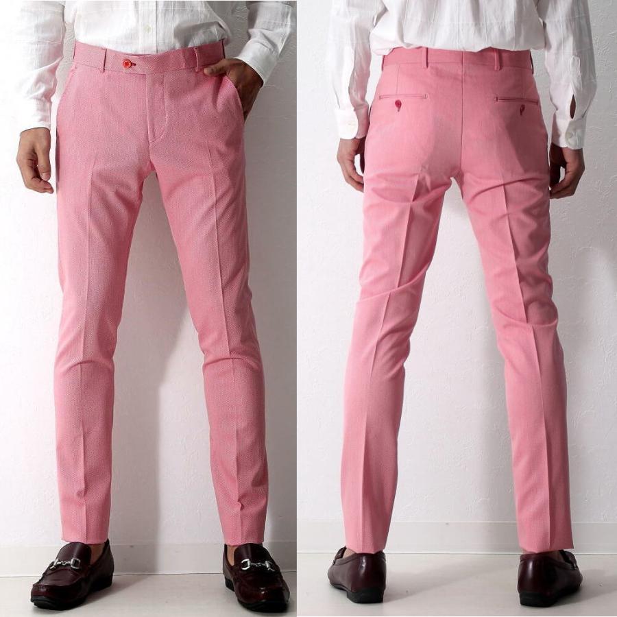 スラックス スキニー パンツ ストレッチ スリム ピンク タイト 春/夏
