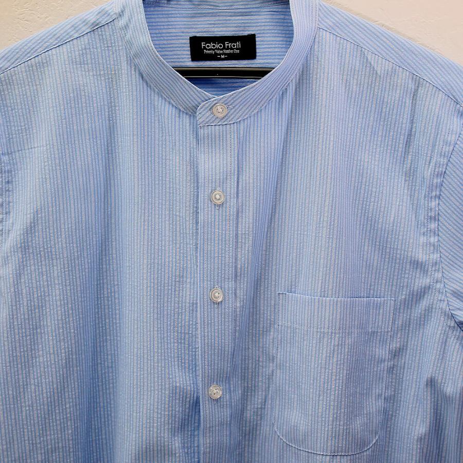 サッカーシャツ 水色と白のストライプ セール】 風が通るシアサッカーの清涼感【吸水速乾 / 高通気性