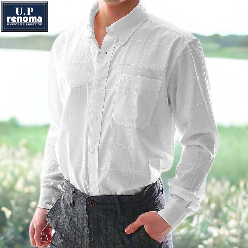 長袖シャツ レノマ RENOMA ボタンダウンシャツ チェック 白 メンズ