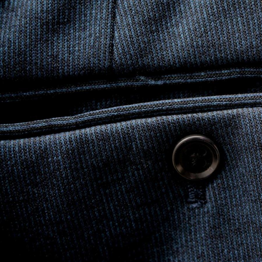 スラックス ストレッチ素材 スリム 紺 ネイビー ストライプ メンズ