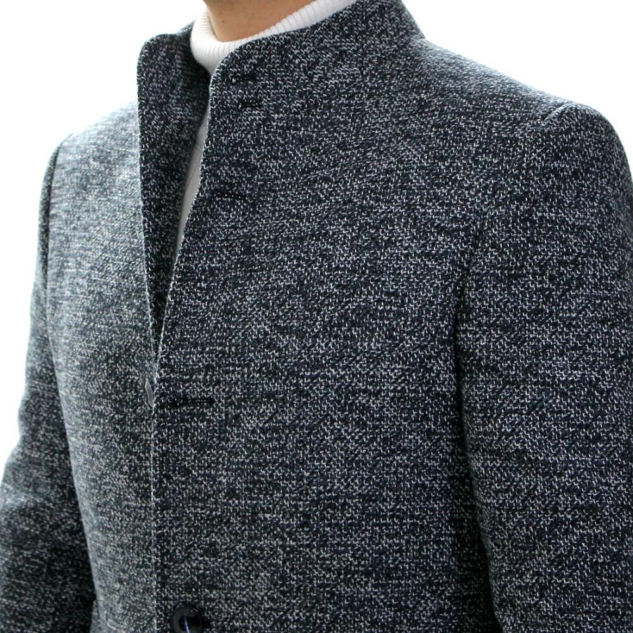 <新品未使用>ツイードコート　グレー　ダーク　イタリア 日本製］ITALYミックスツイードロングコート | GIANNI LO GIUDICE