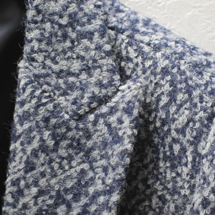 チェスターコート ハーフコート 厚地 圧縮ウール 紺/ネイビー メンズ