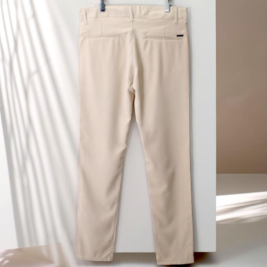 スラックス パンツ スリム メンズ ベージュ 春/夏/秋 薄地 大きい