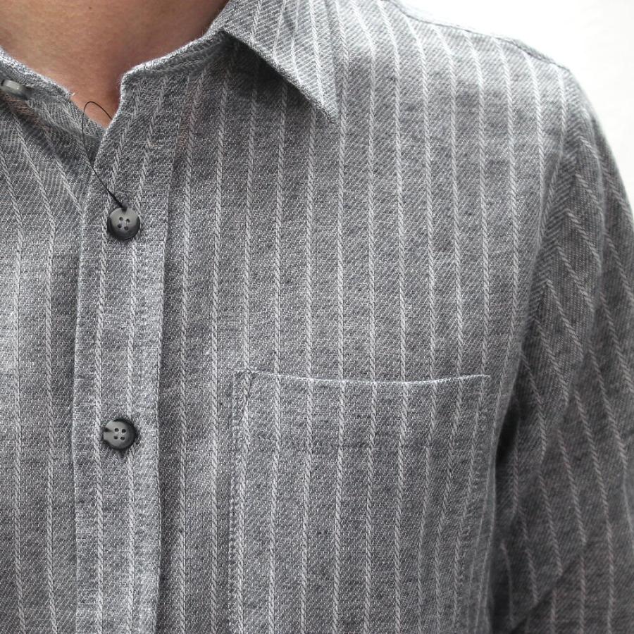 ストライプ グレー 長袖シャツ三宅一生 ストライプ グレー 長袖シャツ三宅一生