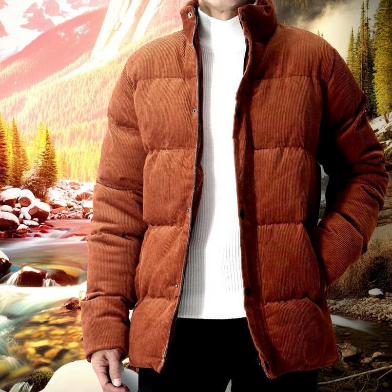 中綿ジャケット コーデュロイ メンズ アウター キャメル XXL大きい